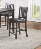 ZNTS Grey Finish Dinette 5pc Set Kitchen Breakfast Counter height Dining Table w wooden Top Upholstered B01146569