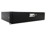 19" 3U Steel Plate DJ Drawer Equipment Cabinet with Keys Black 56432307