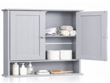 Grey, painted MDF, double-door, 56.2 13 58.5 cm, vertical-slat design, bathroom wall cabinet 69235384