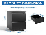 2 Drawer Metal Mobile File Cabinet, Rolling File Cabinet with Lock for Hanging Legal/Letter/A4 80070490