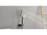 Wall Mounted Waterfall Rain Shower System With 3 Body Sprays & Handheld Shower W2287141352