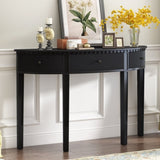 U-Style Distinctive Features of Pine Veneer Console Table with Vertical Stripe Drawer Fronts and N711P173099B