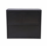 Black Wall-Mounted Bathroom Cabinet with Mirror, 2 Mirrored Doors & Open Shelf, Farmhouse Metal W3122P272846