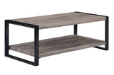 1pc Contemporary Coffee Table with Storage Shelf Rustic Brown Finish Living Room Wooden Furniture B011P244355