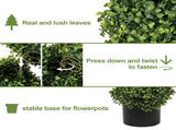 6FT Artificial Spiral Topiary Trees Outdoor Faux Boxwood Plants with Large Twisted Green Potted W2945P379269