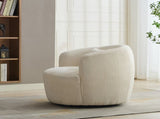 34.25 "Wide Upholstered Corduroy Metal Base 360&deg Swivel Barrel Soft Chair with Pillow, for Club, 21007779