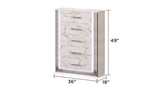 Desire Chest Marble-Patterned Drawers with LED Side Panels and Metallic Trim for Spacious, Stylish G150109087