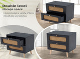 2-drawer Nightstand for Bedroom and Living Room, End Table, Side Table with 2 Hand Made W2282P220561