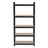 150 x 75 x 30cm 5 Tiers Powder Coated Storage Rack Black 52028120