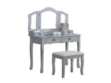 Sanlo Wooden Vanity Make Up Table and Stool Set, Silver T2574P162838
