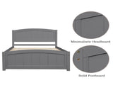 Wood Platform Bed with Headboard,Footboard and Wood Slat Support, Gray WF190781AAE