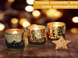 24 Pack Mercury Glass Votive Candle Holders, Gold Silver Speckled Tealight Candle Cups for Wedding, 58532417