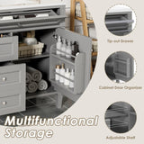 36'' Bathroom Vanity with Top Sink, Modern Bathroom Storage Cabinet with 2 Drawers and a Tip-out N710P230246E