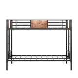 Twin Over Twin Size Metal Bunk Bed Black W84083686