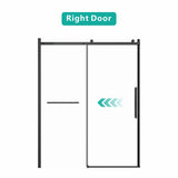S-RM6076TB 56-60"W x 76"H Sliding Shower Door, Frameless Glass Shower Door with Matte Black W1865P189853