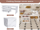 4-in-1 Folding Sewing Table with Lockable Wheels Multi-Functional Craft Station, End Table, W2700P311798