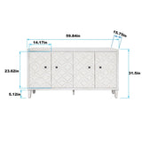 Accent Cabinet 4 Door Wooden Cabinet Sideboard Buffet Server Cabinet Storage Cabinet, for Living W1435P153086