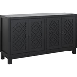 ZNTS TREXM Large Storage Space Sideboard, 4 Door Buffet Cabinet with Pull Ring Handles for Living Room, WF304838AAB