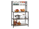5-Tier Bakers Rack with 10 S-Shaped Hooks, Industrial Microwave Oven Stand, Free Standing 01971249