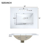 24-Inch Bathroom Vanity with Ceramic Sink, 1 Soft Close Door, 2 Soft Close Drawers, and Double N729P192078K