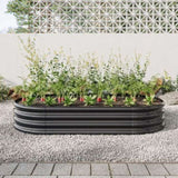 Raised Garden Bed Outdoor, Oval Large Metal Raised Planter Bed for for Plants, Vegetables, and W840102508