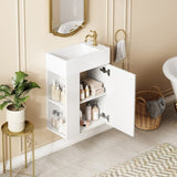 18.5 inch Modern Floating Bathroom Vanity with Resin Basin - Perfect for Small Bathrooms, Left side N729P285506K