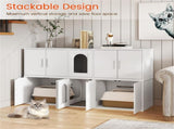 Hidden Cat Litter Box Cabinet, Privacy Enclosure Cat House TV Stand/Side Table, 310LBS Tabletop 29950185