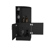 Jakes 42" Tall Corner Bar Cabinet with Eight Wine Bottle Cubbies and Double Door cabinet, Living B070P254766