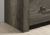 Rustic Gray 1pc Bedside Table Melamine Paper Wooden Nightstand Antique Brass Color Drop Handles B2741P325726