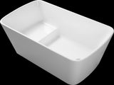 49'' Acrylic Freestanding Soaking Bathtub, Square-shape Japanese Soaking Hot Tub, Sit-In Design with W1573138021
