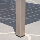Coral Outdoor Aluminum Dining Table with Faux Wood Top, Gray Finish,Grey 60452.00