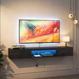 ZNTS Floating TV Stand Wall Mounted with 20 Color LEDs,63" Modern TV Stand, Floating TV Cabinet 04700679