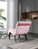 COOLMORE Modern Velvet Armless Accent Living Room Chair / Leisure Chair,Upholstered Fabric Button W39550123