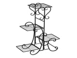 4 Potted Square Flower Metal Shelves Plant Pot Stand Decoration for Indoor Outdoor Garden Black 34517195