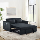 ZNTS Convertible Sofa Bed, 3-in-1 Versatile Velvet Double Sofa with Pullout Bed, Seat with Adjustable W1853112509