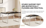 A rustic industrial rectangular MDF black dining table for 4-6 people, with a 1.5 "thick MDF desktop W1151P172403