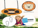 Yellow 40" Saucer Tree Swing, 2 Hanging Ways 360&deg Rotation Adjustable Ropes 46.5"-68" 18089705