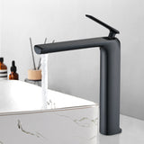 Single Hole Single-Handle High-Arc Modern Bathroom Faucet in Matte Black W105963375