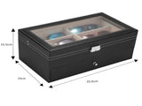 Leather 12 Piece Eyeglasses Storage and Sunglass Glasses Display Drawer Lockable Case Organizer 17832318