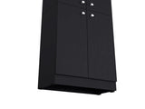 Black Pantry Cabinet with 4 Doors and 5 Hidden Shelves B062P193660