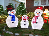 Lighted Snowman Christmas Yard Decorations, Set of 3 Pre-lit 2D Snowman Family with 80 LED White 79858005