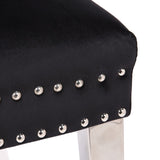 Simba Stainless Steel 2 Piece Chair Finish with Velvet Fabric in Black 808857776211