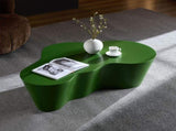 50 Inch Unique Shape Coffee Table Sturdy Fiberglass Tea Table for Living Room No Need Assembly GREEN W876P452391
