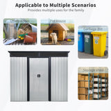 8 ft x 6 ft Outdoor Metal Storage Shed with Window and Transparent plate for Garden, Lawn W540P185323