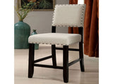 Set of 2 Counter Height Chairs in Antique Black and Beige B016P156353