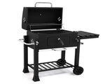 Charcoal Grill with Foldable Side Table and Wheels, Heavy-duty BBQ Grill for Outdoor Picnics Patio 52462179