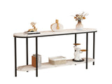 Console Table 2 Tier Narrow Entryway Table with Storage Shelves Faux 15845254