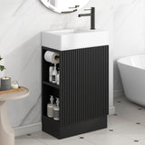 18.6" Bathroom Vanity with Sink, Bathroom Vanity Cabinet with Two-tier Shelf, Left or Right N725P212181B