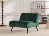 24.4" Wide Modern Upholstered Armless Chair with Black Metal Legs, Velvet Accent Chair for Living W3098P308778