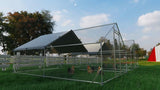 ZNTS Large Metal Chicken Coop Walk-in Poultry Cage Hen Run House Rabbits Habitat Cage Spire Shaped Coop 04013074